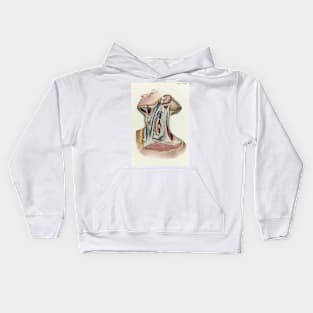 Neck fascia, 1866 illustration (C042/4634) Kids Hoodie